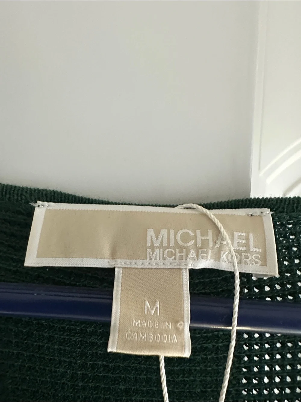 Michael Kors Dark Green Knit Sweater with Gold Logo Tag